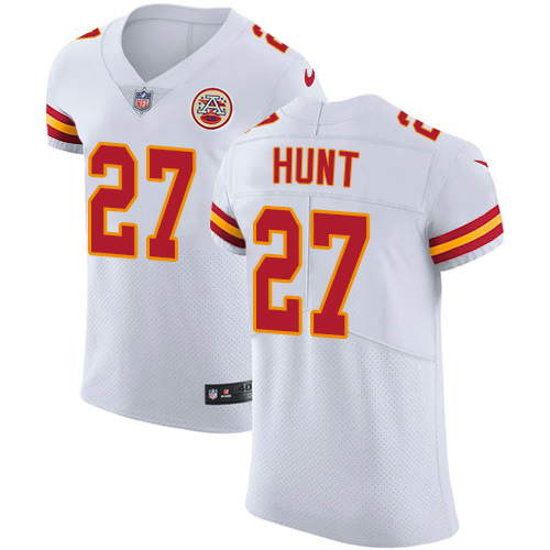 Nike Chiefs #27 Kareem Hunt White Men's Stitched NFL Vapor Untouchable Elite Jersey